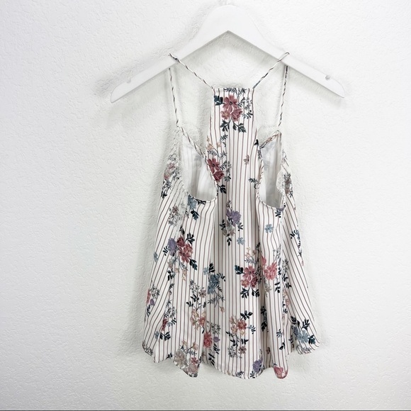 Cami NYC Racer Georgette Floral Stripe Silk Tank Top Blouse XS - Picture 5 of 9